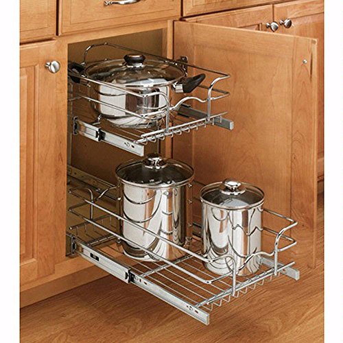Rev-A-Shelf - 5WB2-1218-CR - 12 in. W x 18 in. D Base Cabinet Pull-Out Chrome 2-Tier Wire Basket