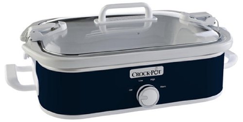 Book Cover Crock-Pot Small 3.5 Quart Manual Casserole Slow Cooker and Food Warmer, Navy Blue (SCCPCCM350-BL)