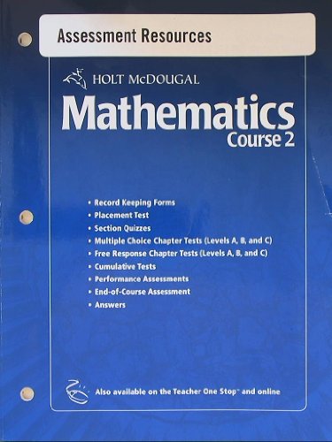 Holt McDougal Mathematics Course 2: Assessment Resources Isbn 0554007169 9780554007168 2006