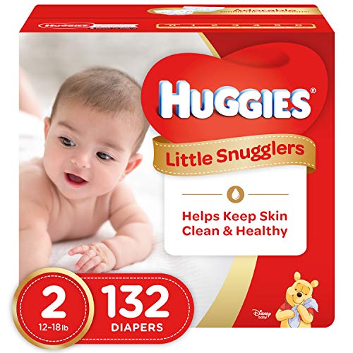 Book Cover Huggies Little Snugglers Baby Diapers, Size 2, 132 Count, GIANT PACK (Packaging May Vary)