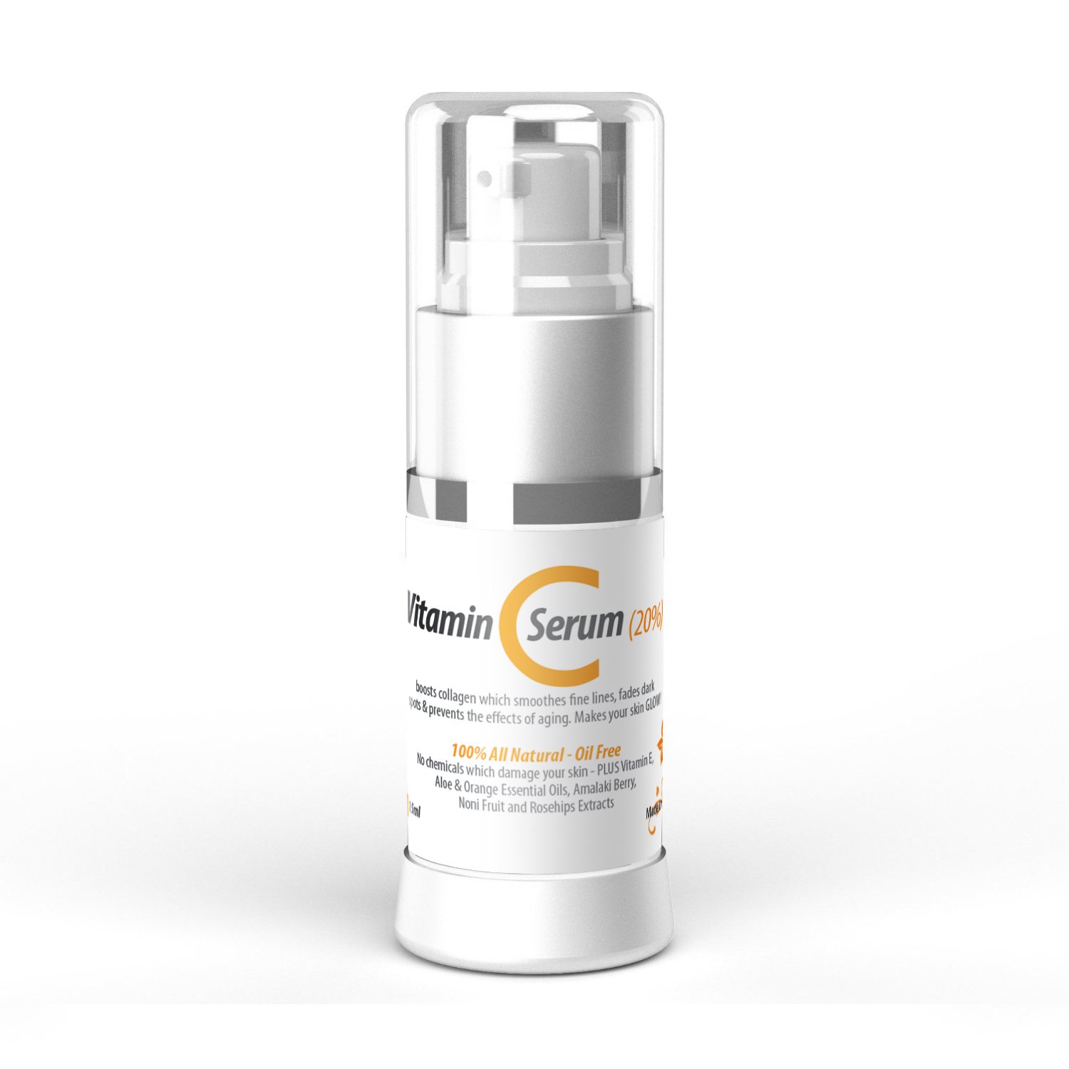Vitamin C Serum For Face - 100% All Natural + Vitamin E & Aloe - Best Topical Anti Aging Creamy Serum - 20% Vitamin C - Oil Free - Benefits Your Skin By Boosting Collagen Which Smoothes Fine Lines
