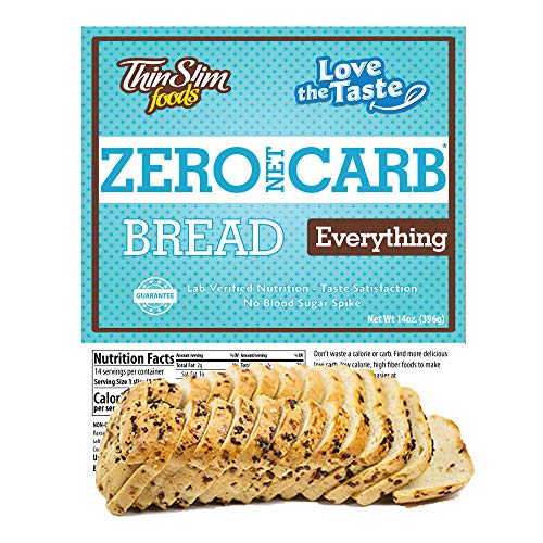 ThinSlim Foods 45 Calorie, 0g Net Carb, Love-The-Taste Low Carb Bread Everything