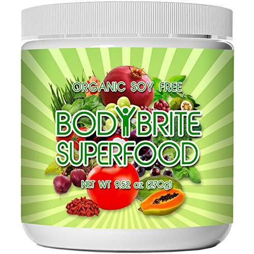 Sunlit Best Green Organics Superfood Powder Total BodyBrite 100% Raw, Organic, Best Green Superfood Nutritional Supplement. 21 Delicious Fruits, Greens & Vegetables. Amazing Antioxidants