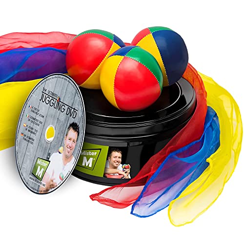 âœ“ 3 Jonglierbälle âœ“ 3 Jongliertücher âœ“ Lern DVD in Einer Geschenkbox âœ“ Das Ultimative Jonglier Set von â€œMister Mâ€