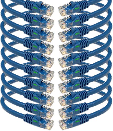 iMBAPrice 7' Cat5e Network Ethernet Patch Cable, 10 Pack, Blue (IMBA-CAT5-07BL-10PK)