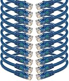 iMBAPrice 7' Cat5e Network Ethernet Patch Cable, 10 Pack, Blue (IMBA-CAT5-07BL-10PK)