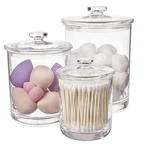 Premium Quality Plastic Apothecary Jars | Set of 3
