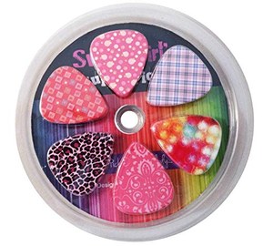Guitar Picks for Girls - Medium Celluloid Assorted Variety 12-Pack Collection - Pretty Unique Designs Cool Pink Leopard - Best Gifts for Princess, Kids, Teens, Women, Ladies, Female Guitar Players