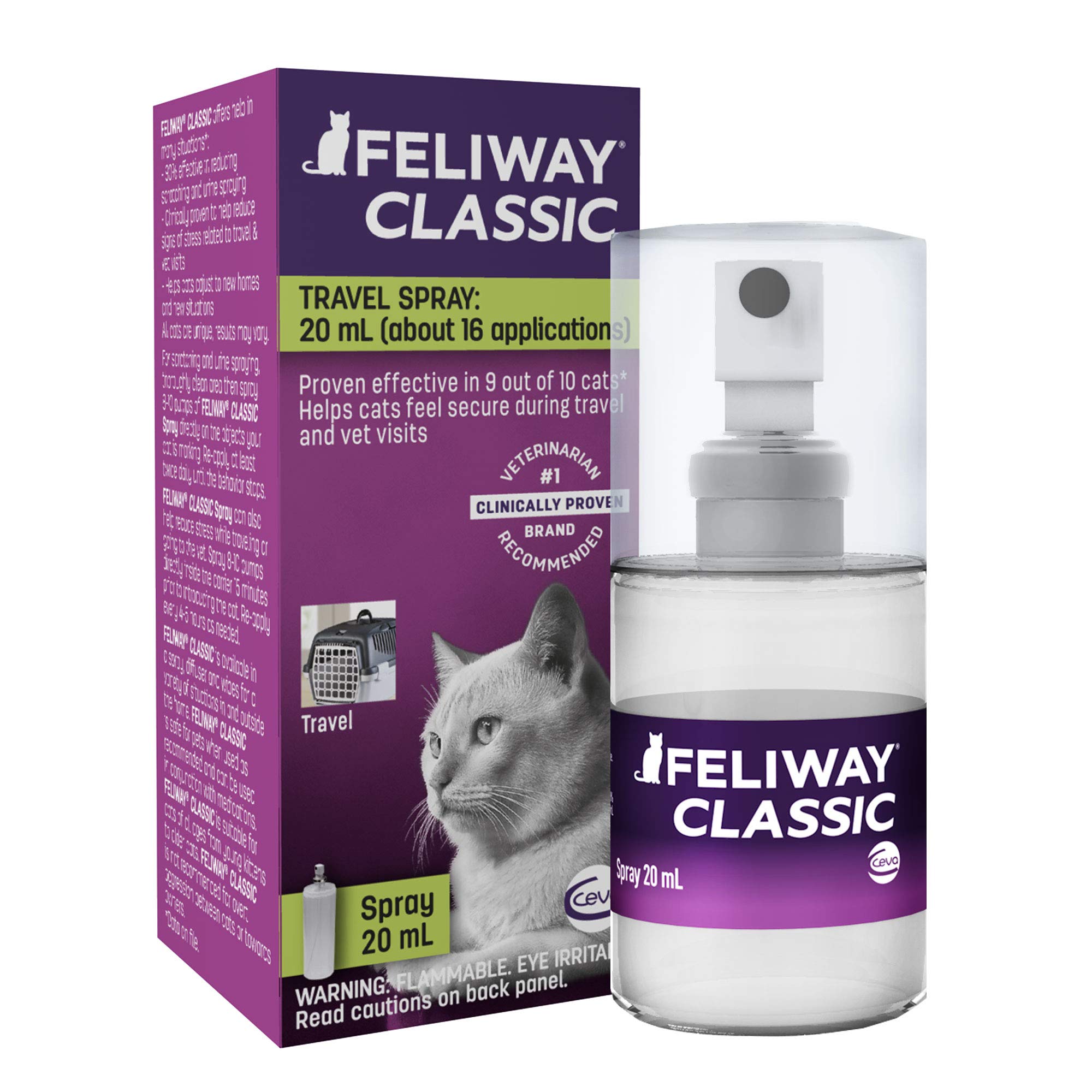 FELIWAY Classic Cat Calming Pheromone Travel Spray (20 mL)