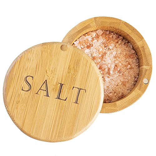 Book Cover Totally Bamboo Salt Cellar Bamboo Storage Box with Magnetic Swivel Lid, 6 Ounce Capacity, 