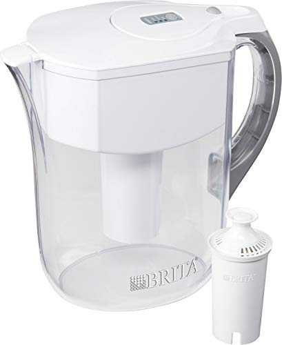 Book Cover Brita Large 10 Cup Grand Water Pitcher with Filter - BPA Free - Grand, White