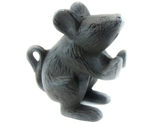 Cast Iron Mouse Door Stop by Comfify- Decorative Vintage Rustic Door Stop - Stop Your Bedroom, Bath and Exterior Doors with Style - Antique Brown Color