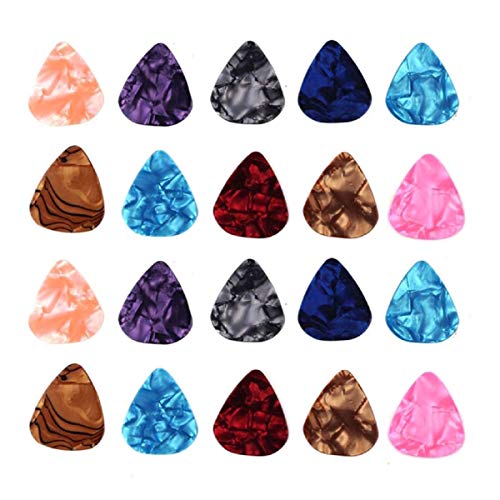 Book Cover Trineybell 20-pack 0.46mm Stylish Colorful Celluloid Guitar Picks Plectrums for Guitar