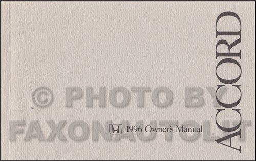 1996 Honda Accord Coupe Owner's Manual Original 2 Door