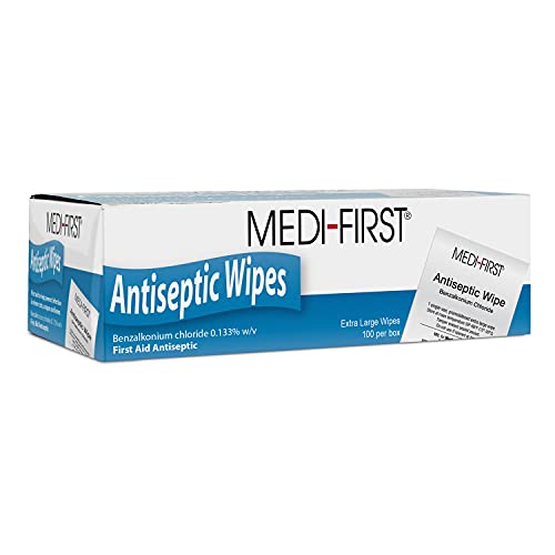 Book Cover Medique First 21433 Antiseptic Wipes, 100 Per Box