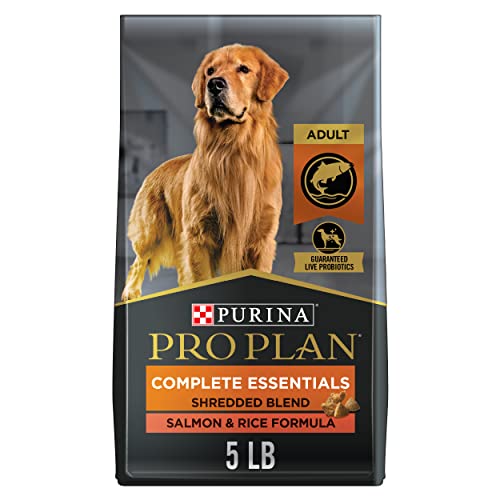 Purina Pro Plan High Protein Dog Food With Probiotics for Dogs, Shredded Blend Salmon & Rice Formula - 5 lb. Bag