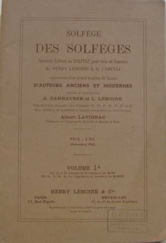 SolfÃ¨ge des solfÃ¨ges volume 1A