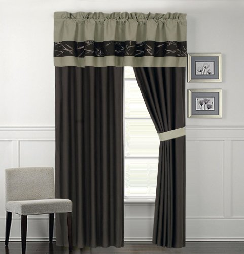 Book Cover Bamboo Embroidered Curtain Set