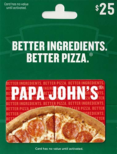 Book Cover Papa John's Pizza $25 Gift Card