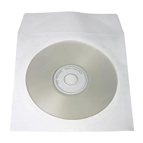 Book Cover Yens 1000 pcs White CD DVD Paper Sleeves Envelopes with Flap and Clear Window