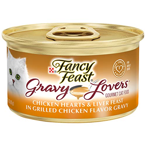 Purina Fancy Feast Gravy Wet Cat Food, Gravy Lovers Chicken Hearts & Liver Feast - (24) 3 oz. Cans
