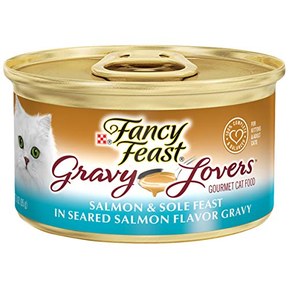 Purina Fancy Feast Gravy Wet Cat Food, Gravy Lovers Salmon & Sole Feast in Seared Salmon Flavor Gravy - (24) 3 oz. Cans
