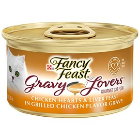 Purina Fancy Feast Gravy Wet Cat Food, Gravy Lovers Chicken Hearts & Liver Feast - (24) 3 oz. Cans