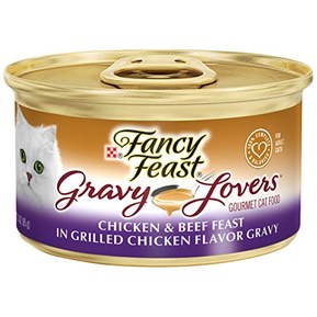 Purina Fancy Feast Gravy Wet Cat Food, Gravy Lovers Chicken & Beef in Grilled Chicken Flavor Gravy - (24) 3 oz. Cans