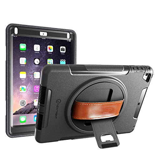 New Trent iPad Case for iPad 6th Generation Cases, iPad Air 2 Case, iPad Air case, Full-Body Hand Strap iPad 5th Generation case with rotational Kickstand Dual Layers Built-in Screen Protector