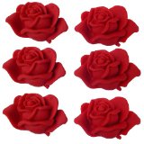 O.K Gum paste 6 Rose Red for Wedding Birthday CakeTopper Cupcake Decorations M4311