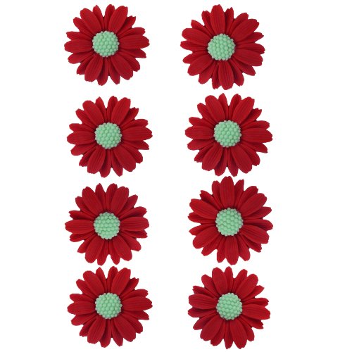 OK Gum paste 8 flower Red for Wedding Birthday CakeTopper Cupcake Decorations M4321