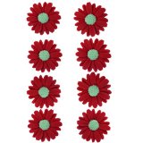 OK Gum paste 8 flower Red for Wedding Birthday CakeTopper Cupcake Decorations M4321