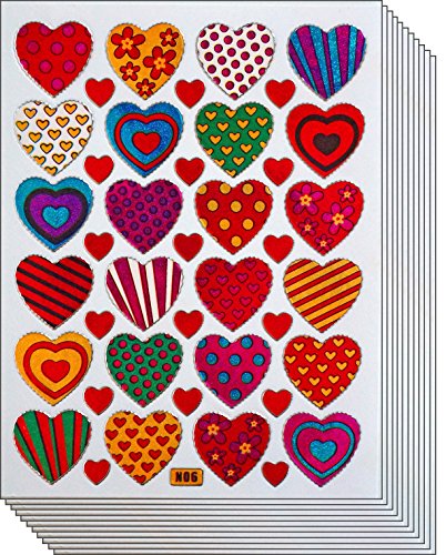 Book Cover Jazzstick 240 Colorful Valentine Heart Decorative Sticker 10 sheets (VST01A06)