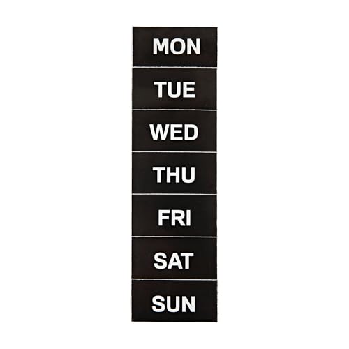 MasterVision Days of The Week Magnets, 1 x 2 Inches Each, 7 Magnets, Black/White