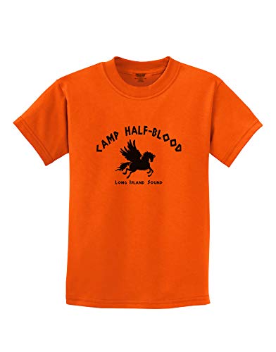 TOOLOUD Youth Camp Half Blood Child Tee - Childrens Half-Blood T-Shirt - Orange - L