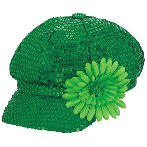 amscan St. Patricks Day Green Sequin Day Hat | Party Accessory, 13 1/2" x 12"
