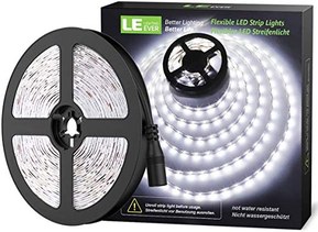 Lepro 12V LED Strip Light, Flexible, SMD 2835, 16.4ft Tape Light for Home, Kitchen, Party, Christmas and More, Non-Waterproof, Daylight White(Not Include Power Adapter)