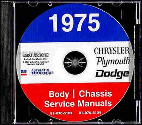 1975 DODGE REPAIR SHOP & SERVICE MANUAL & BODY MANUAL CD INCLUDES: Dart (Swinger, Sport, 360, Custom, Special Edition), Charger SE, Coronet (Custom, Brougham, Crestwood), Monaco (Royal, Brougham). 75