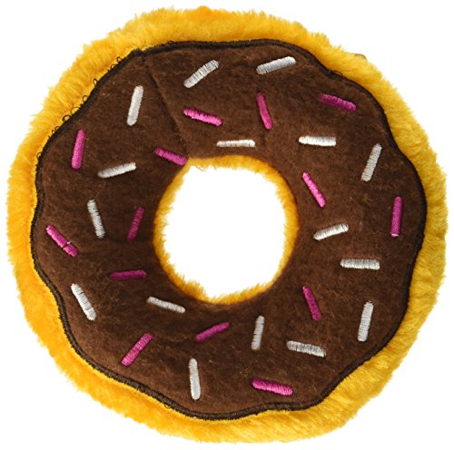 ZippyPaws Original Donutz No Stuffing Squeaky Plush Dog Toy - Chocolate