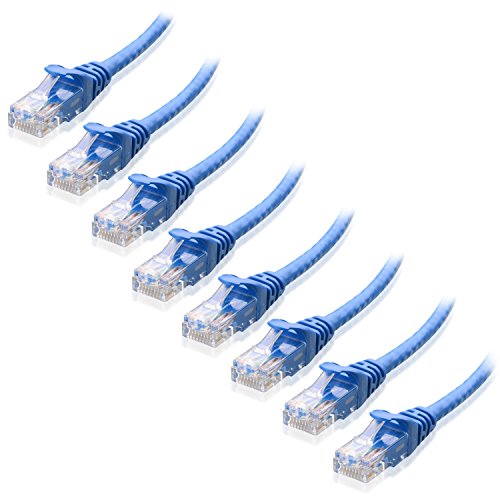 Cable Matters 8-Pack Snagless Cat 5e Ethernet Cable - 7ft, Gigabit Cat5e Cable, Cat5e Ethernet Cord, Blue