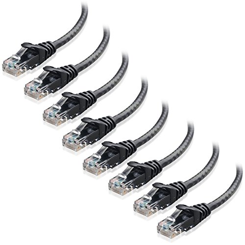 Cable Matters 8-Pack Snagless Short Cat5e Ethernet Cable 7 ft (Cat5e Cable, Cat 5e Cable) in Black