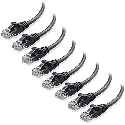 Cable Matters 8-Pack Snagless Cat5e Ethernet Cable (Cat5e Cable, Cat 5e Cable) in Black 10 ft
