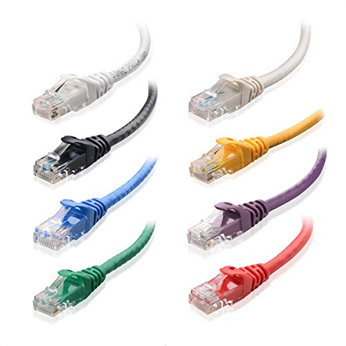Cable Matters 8-Color Combo Snagless Short Cat5e Ethernet Cable (Cat5e Cable, Cat 5e Cable) 3 ft