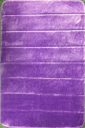 WPM Purple Incredibly Soft and Absorbent Memory Foam Bath Mat, 20 By 30inch