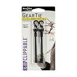 Nite Ize Gear Tie Zipper Pull, The Original Gear Tie Plus S-Biner Clip, Perfect Zipper Pull, 3-Inch, Black, 2 Pack