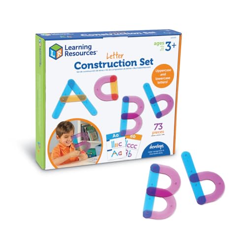 Learning Resources Letter Construction Activity Set - Alphabet Montessori Toys, Toddler Writing , ABC Phonics for Kids, Learn to Readd, Teacher Classroom Must Haves, Birthday Gifts for Students