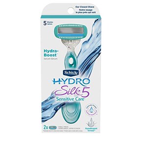 Schick Hydro Silk Sensitive Skin Razor for Women with 2 Moisturizing Razor Blade Refills, 2 Count