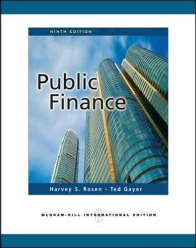 Public Finance by Rosen, Harvey S., Gayer, Ted (2010) Paperback
