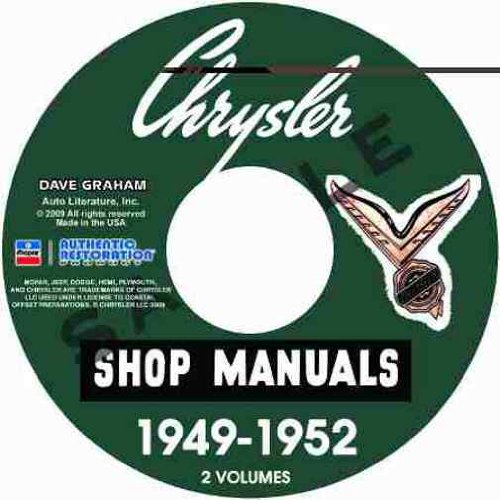 1949 1950 1951 1952 CHRYSLER & IMPERIAL REPAIR SHOP & SERVICE MANUAL & BODY MANUAL CD INCUDES: Royal, Windsor, De Luxe, New Yorker, Saratoga, Imperial, Crown Imperial, C-45, C-46, C-47, C-48, C-49, C-50, C-51, C-52, C-53, C-54, and C-55