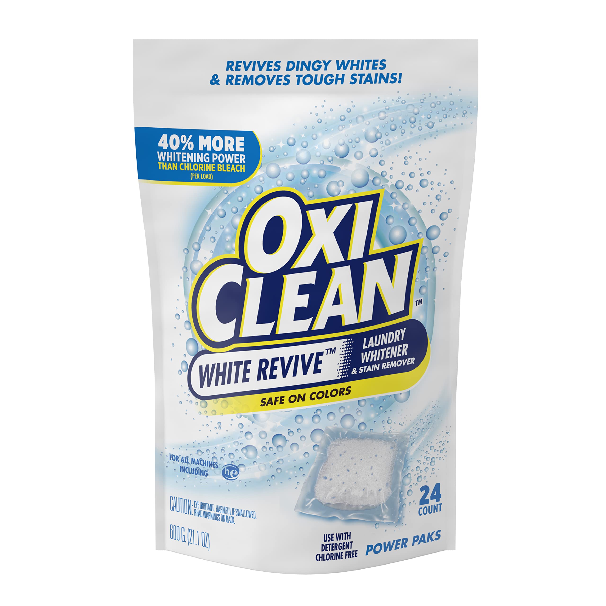 Book Cover OxiClean White Revive Laundry Whitener & Stain Remover Power Paks, 24 Count